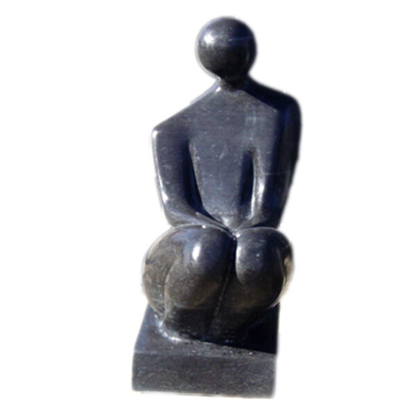 Black Marble Abstract Figure Sculpture For Sale HCAF-146
